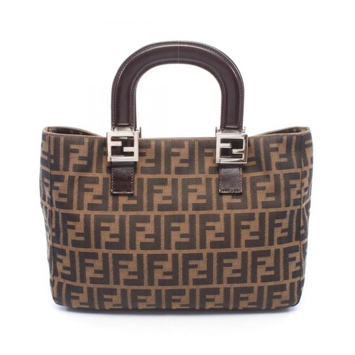 Borsa fendi zucca tela pelle - zucca,